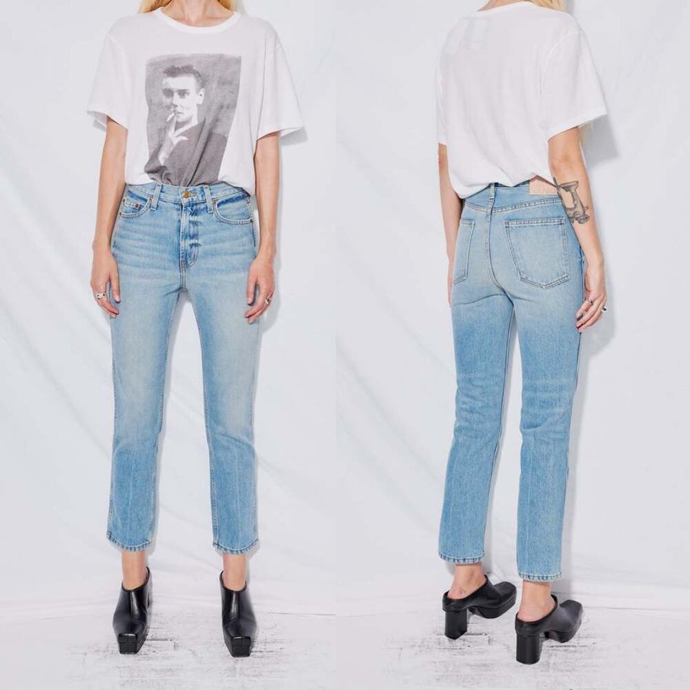 B Sides Jeans High Rise Louis Straight Leg Premium Denim Blue Jeans Size‎ 25